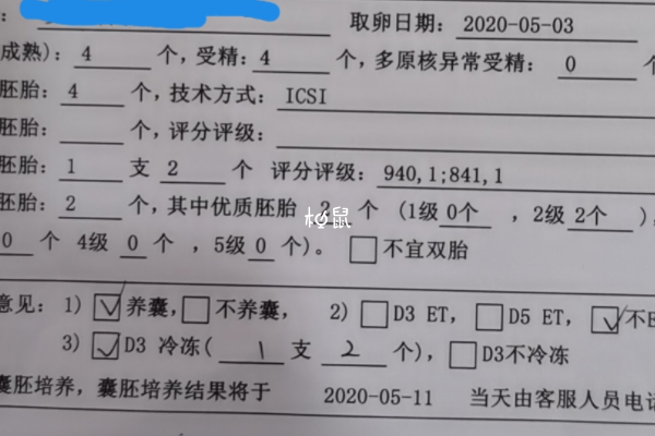 胚胎级别通过等级划分即可判断